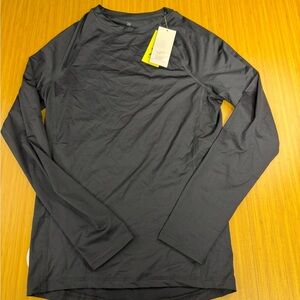 ALL IN MOTION Men's Shirt Stretch Polyester Fitted Long Sleeve Black Size Small